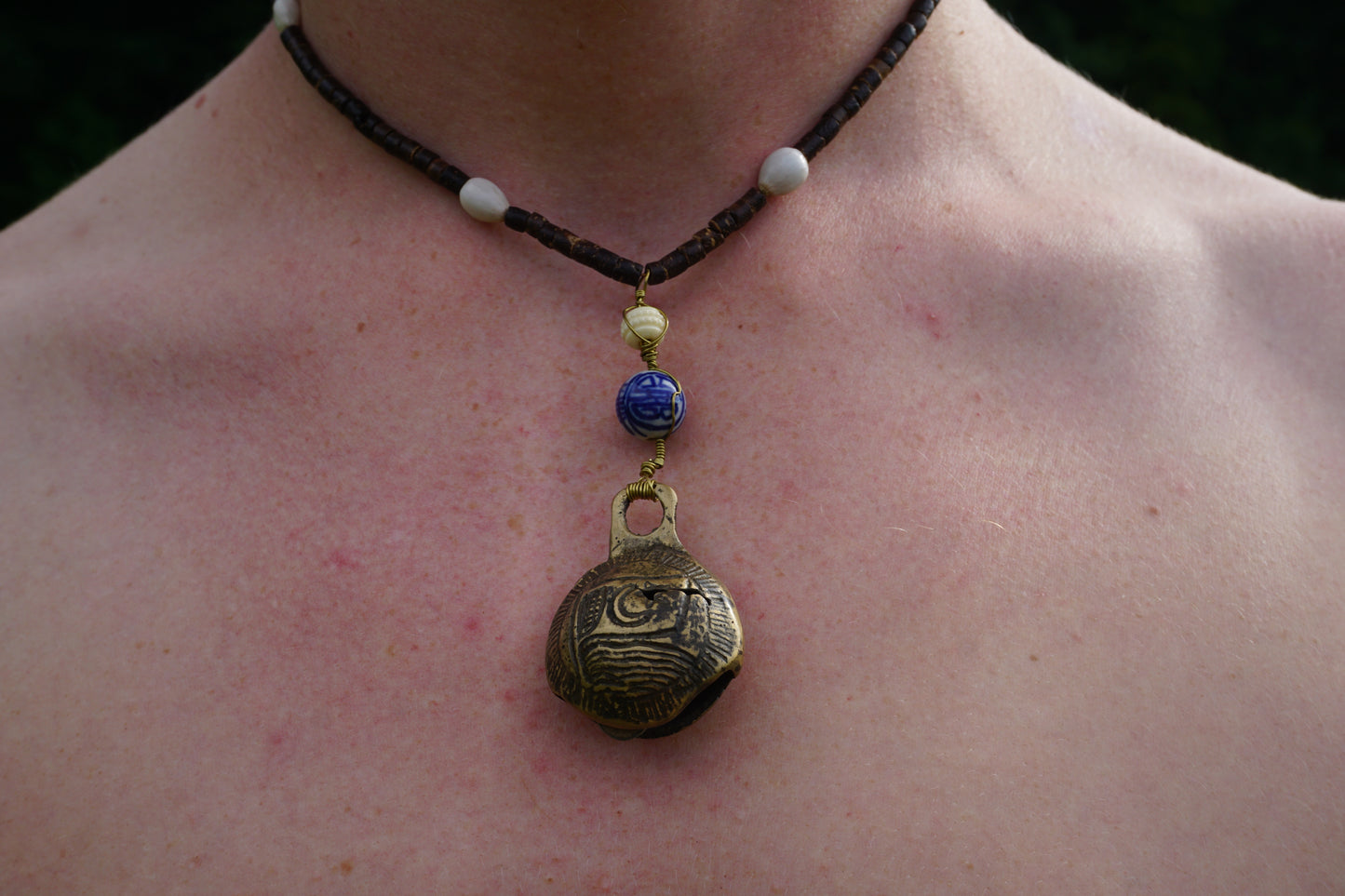 Nomad Talisman ~ handmade ∙ wire wrapped ∙ antique bell necklace